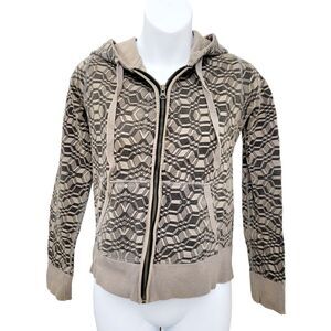Y2K Elwood Grey Funny Pattern Hoodie Jacket Size: XS